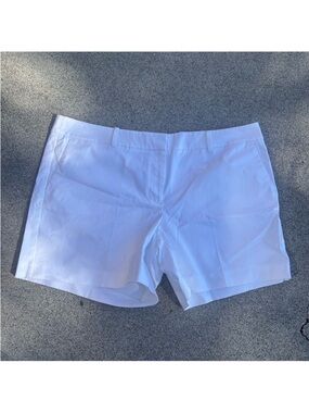 Ann Taylor White Tailored Bermuda Shorts